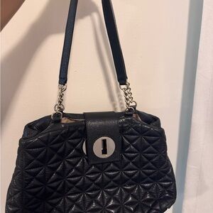 Elegant Black Quilted Handbag